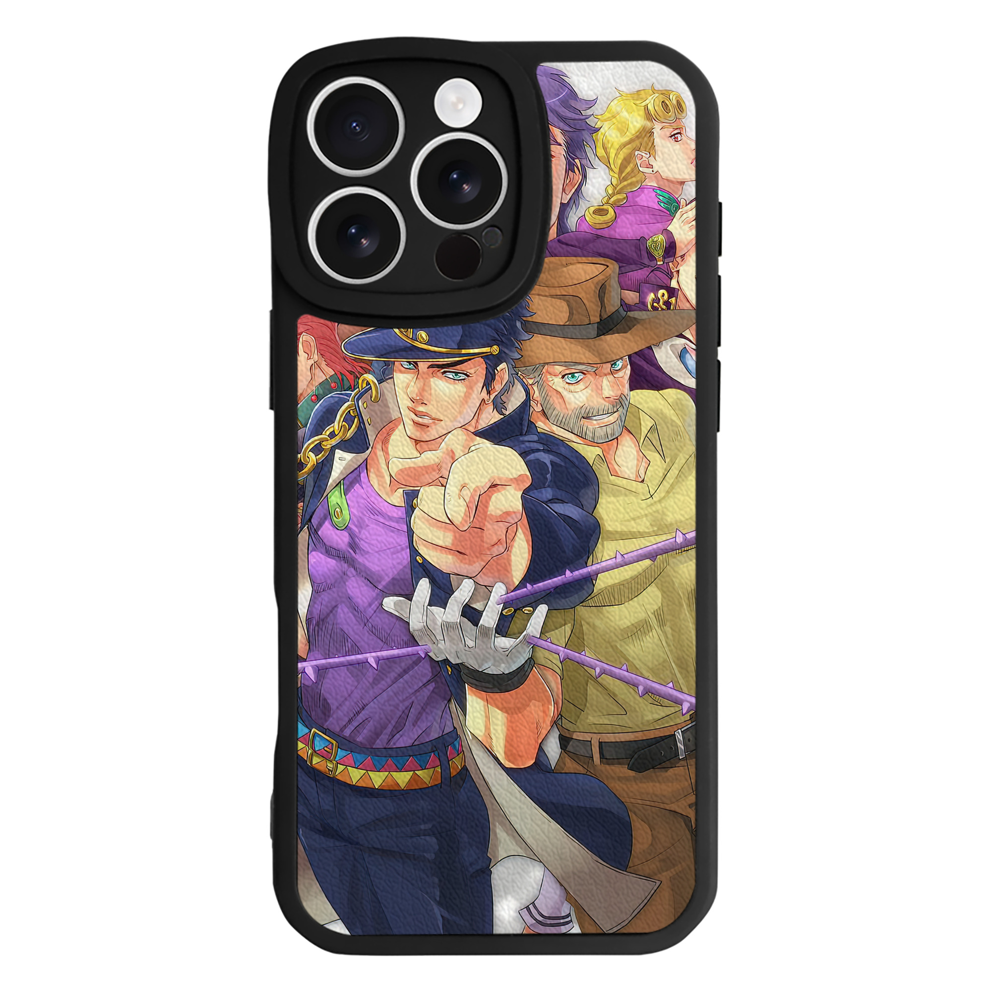 （画像用） ジョジョの奇妙な冒険 JoJo's Bizarre Adventure 【iPhone 16シリーズ対応】シリコンスマホケース（レザー調） 材質：シリコン